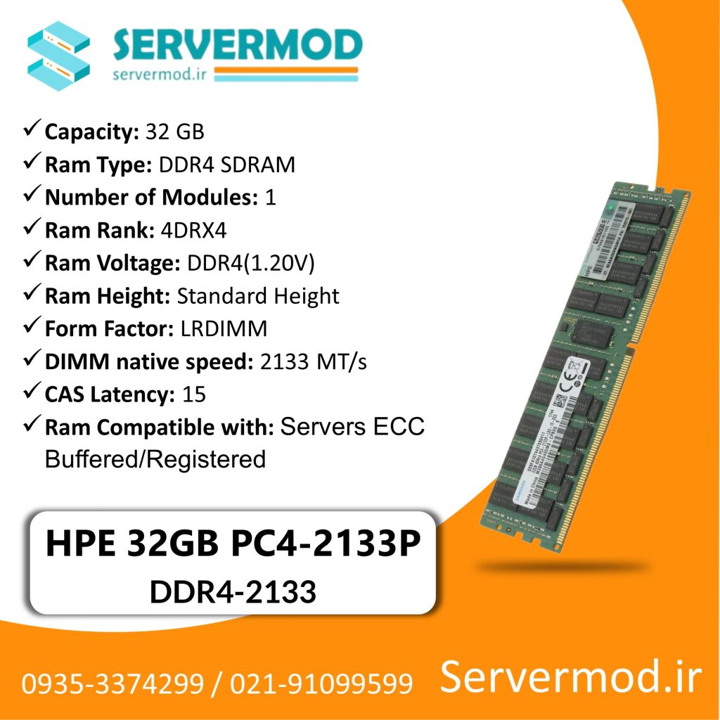 عکس اینفوگرافی رم سرور HP 32GB DDR4-2133