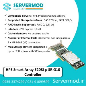 رید کنترلر HPE Smart Array E208i-p SR Gen10 12G SAS PCIe Plug-in