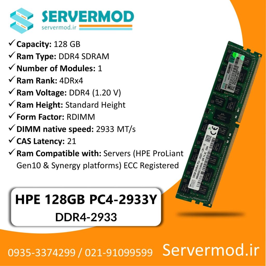 عکس اینفوگرافی رم سرور HPE 128GB DDR4-2933